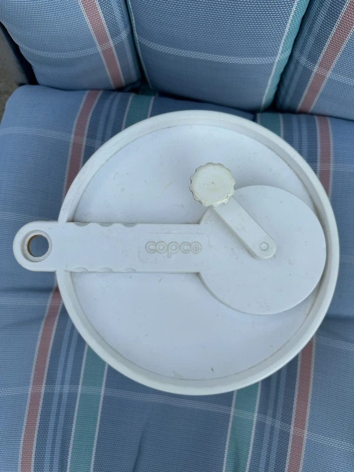 Hilandero de ensalada vintage bronceado de mediados de siglo moderno Sam Lebowitz 604 COPCO hecho en EE. UU. Foto 3 de 4