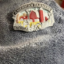 The Great American Buckle Co. Western Americana Farmers Feed The World 1984