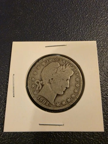 1902 Barber Head Silver Half Dollar