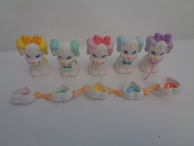 TYCO QUINTS 5 KLEINE WELPEN HUNDE HAUSTIERE SPIELSET SELTEN VINTAGE 1990