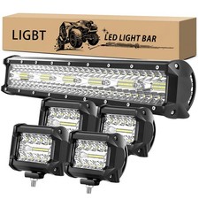 Ligbt 17inch 360w Led Light Bar Kit And 4pcs 4 Inch 60w Led Pod Tractor Boat Ligbt 17inch 360w Led Light Bar Kit And 4pcs 4 Inch 60w Led Pod Tractor Boat