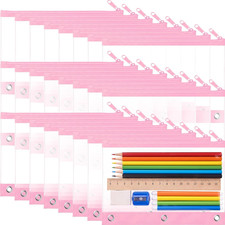 24 Pack Pencil Pouches for 3 Ring Binder Bulk Enlarge Clear Window Pencil Pouche
