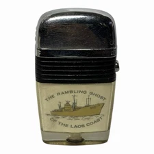 Vintage Scripto VU Lighter The Rambling Ghost Of The Laos Coast - Untested