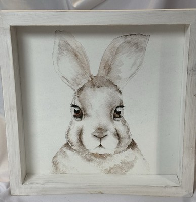 Easter White Wood Framed Bunny Portrait 10 