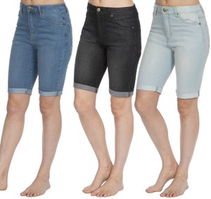 knee denim shorts ladies