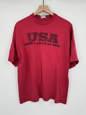 Vintage Y2K Riddell Boxy T-Shirt Made In USA Mens Large Red Spellout