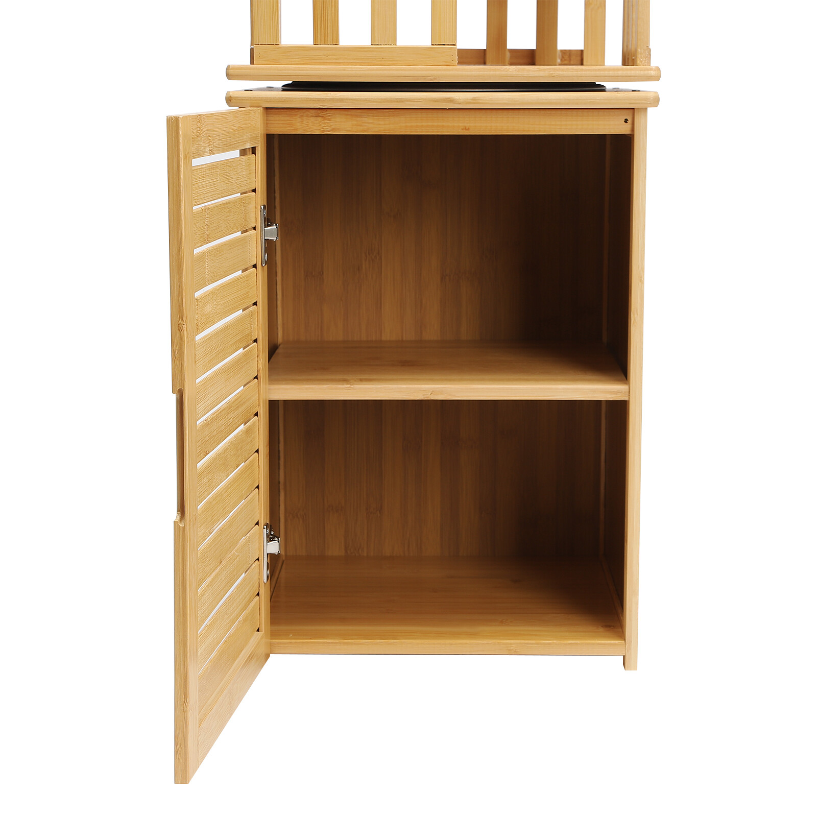 6-Tier Corner Bamboo Book Shelf Rotating Storage Display Rack Organizer Bookcase
