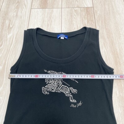 Burberry Blue Label Japan Beads Logo Tank top Black Woman Sz 38