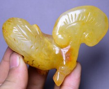 9CM China Hongshan Culture Old Jade Carving Flying Bird Hawk Wishful Ruyi Ru Yi