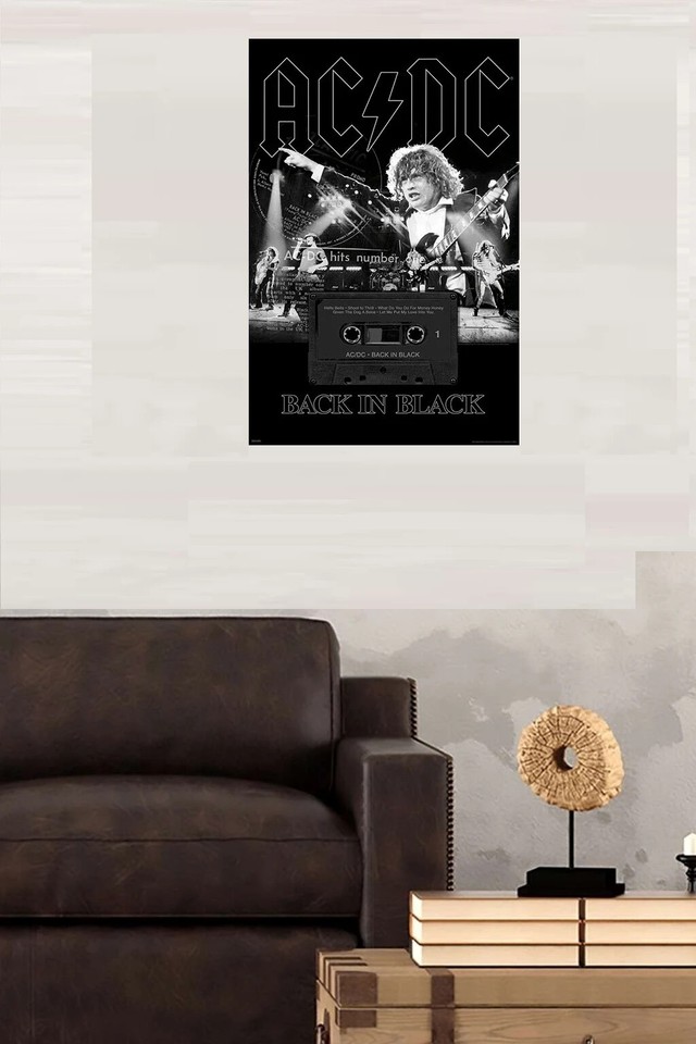 AC/DC - Poster - Back In Black Live- Licensed-New In Plastic-Rolled ...