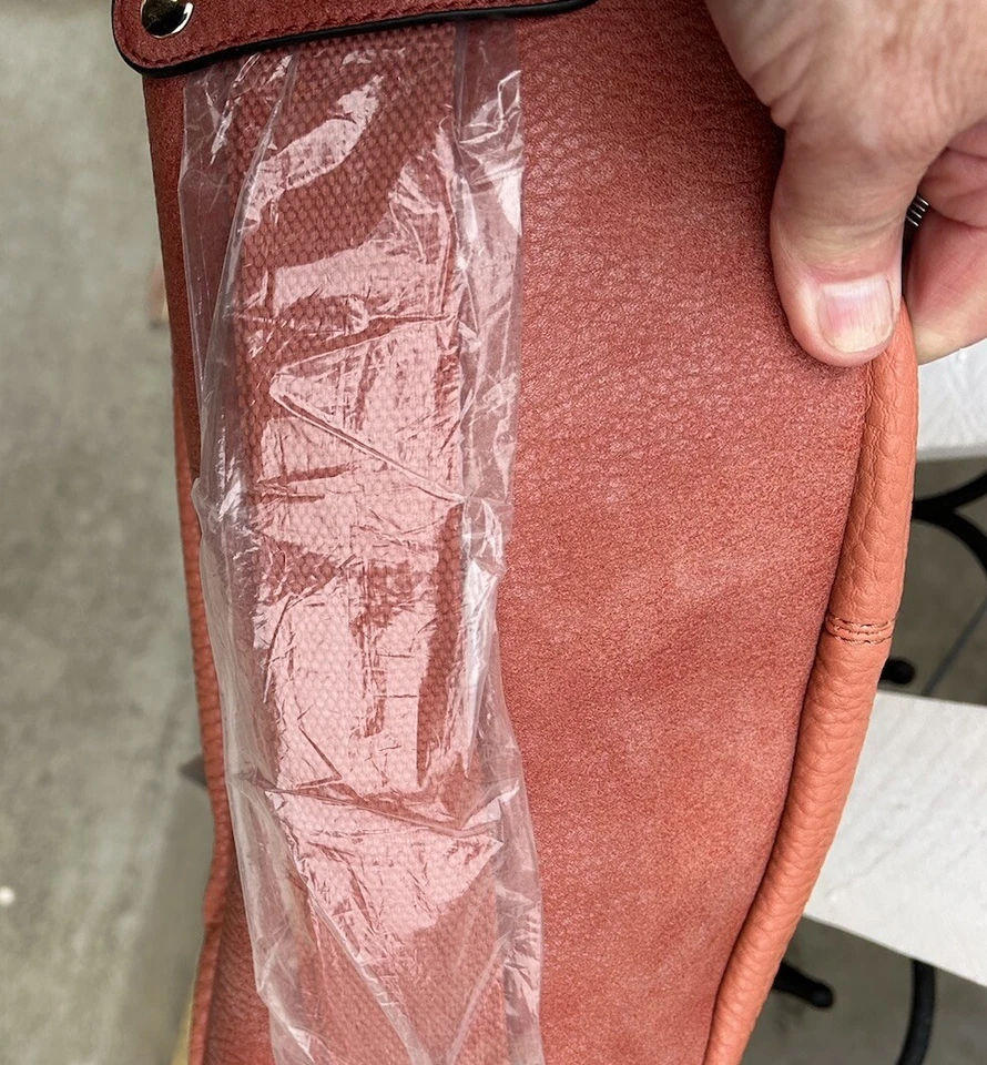 Nuevo Con Etiquetas MODA LUXE Bolso Bandolera/Bolso de Hombro/Cartera Cuero Coral y Gamuza Foto 4 de 4