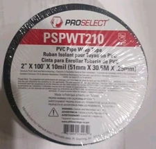 1 PROSELECT PVC Pipe Wrap Tape 10Mil 2in X 100ft PSPWT210 BLACK New!