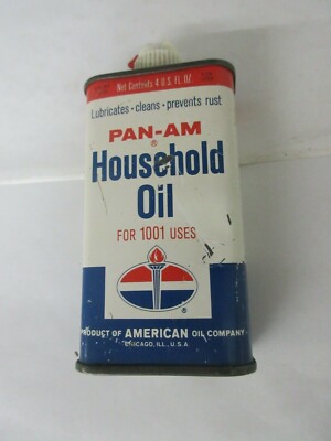 VINTAGE ADVERTISING PAN-AM AMOCO OILER OIL TIN CAN AUTOMOBIL PETROLIANA ...