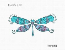 Dragonfly In Teal Needlepoint Kit or Canvas