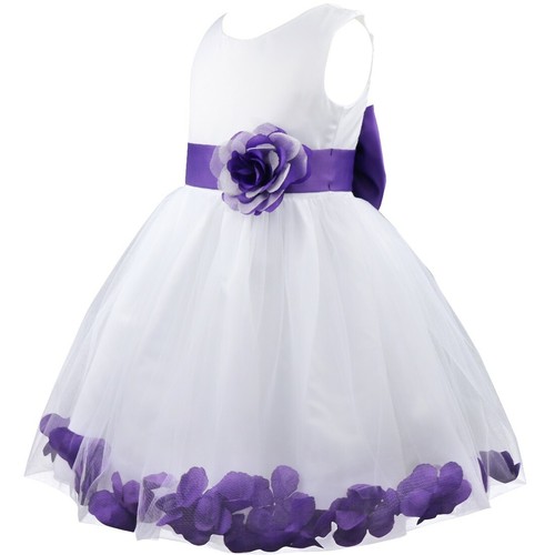 Petals Flower Girls Wedding Dress Birthday Party Bridesmaid Maxi Gown Princess - Picture 3 of 81
