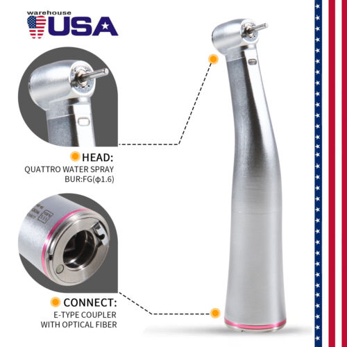 NEW Dental 1:5 LED Fiber Optic Contra Angle Increasing Handpiece US-OR - Picture 17 of 32