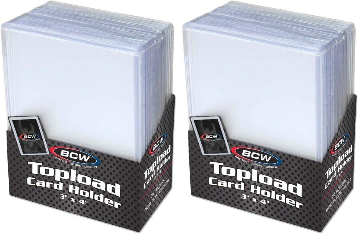 hard plastic baseball card sleeves 1000 Trading Cards Sleeves Top Loads 3X4 Baseball Card Protectors Hard  Plastic Toploads Binder Penny Sleeves for Sports Football Game (500 Hard  Loads main image 0