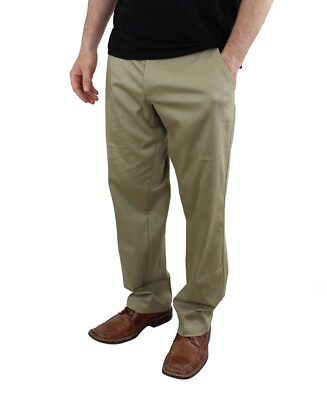 Lee's Men's Pants Tri-Flex Relaxed Fit Performance Series No Iron Pebble  Khaki