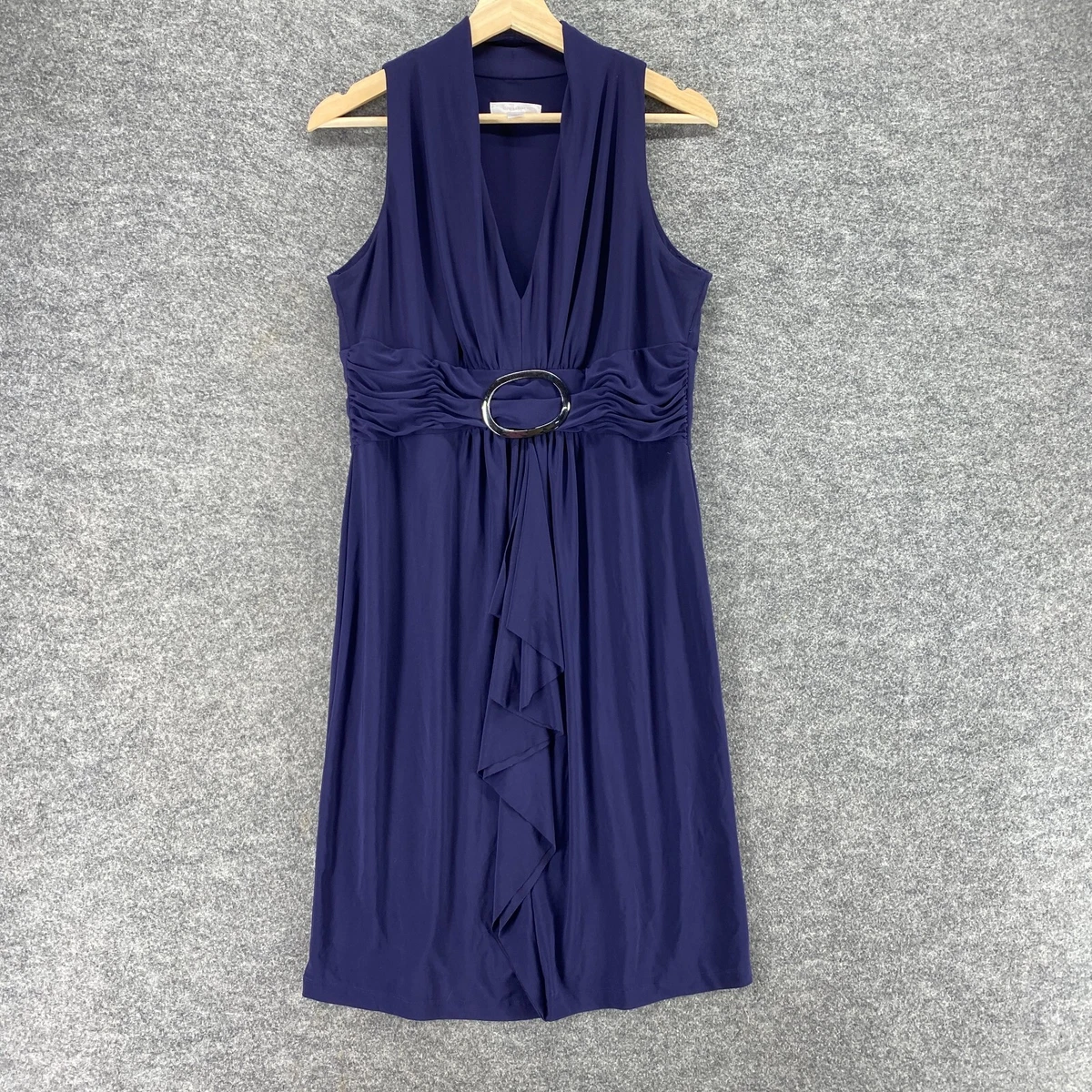 slim fit dress slacks White Mark Women's Solid Fit and Flare Dress, Lilac