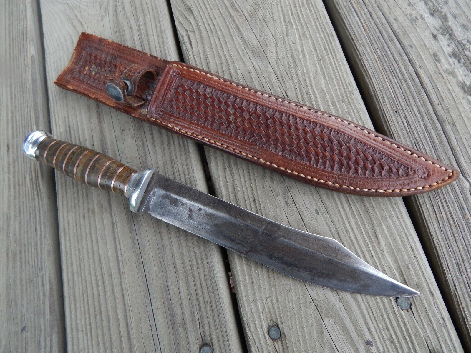 WW2-era Handmade THEATER FIGHTING KNIFE w/sheath
