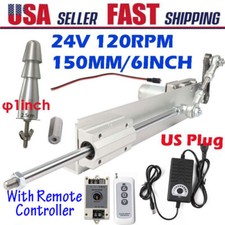 DC 24V 150MM 6" Stroke 120RPM Reciprocating Motor Linear Actuator Controller DIY