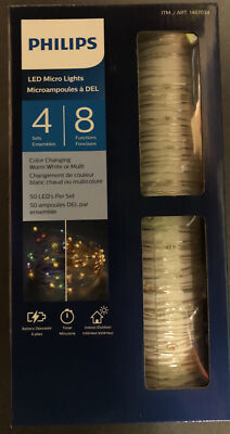 Philips Dual Color Microdot LED 4 Sets of 50 Glass Block Fairy XMAS Mini Lights