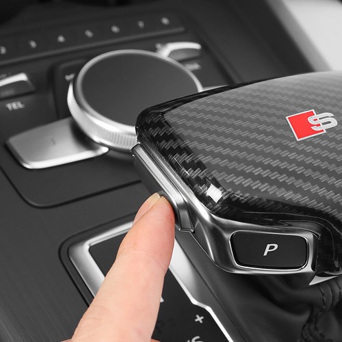 Car Carbon Fiber Texture Shift Knob Cover for AUDI S A4 A5 S4 S5 Q7 16-20 Sport - Picture 7 of 9