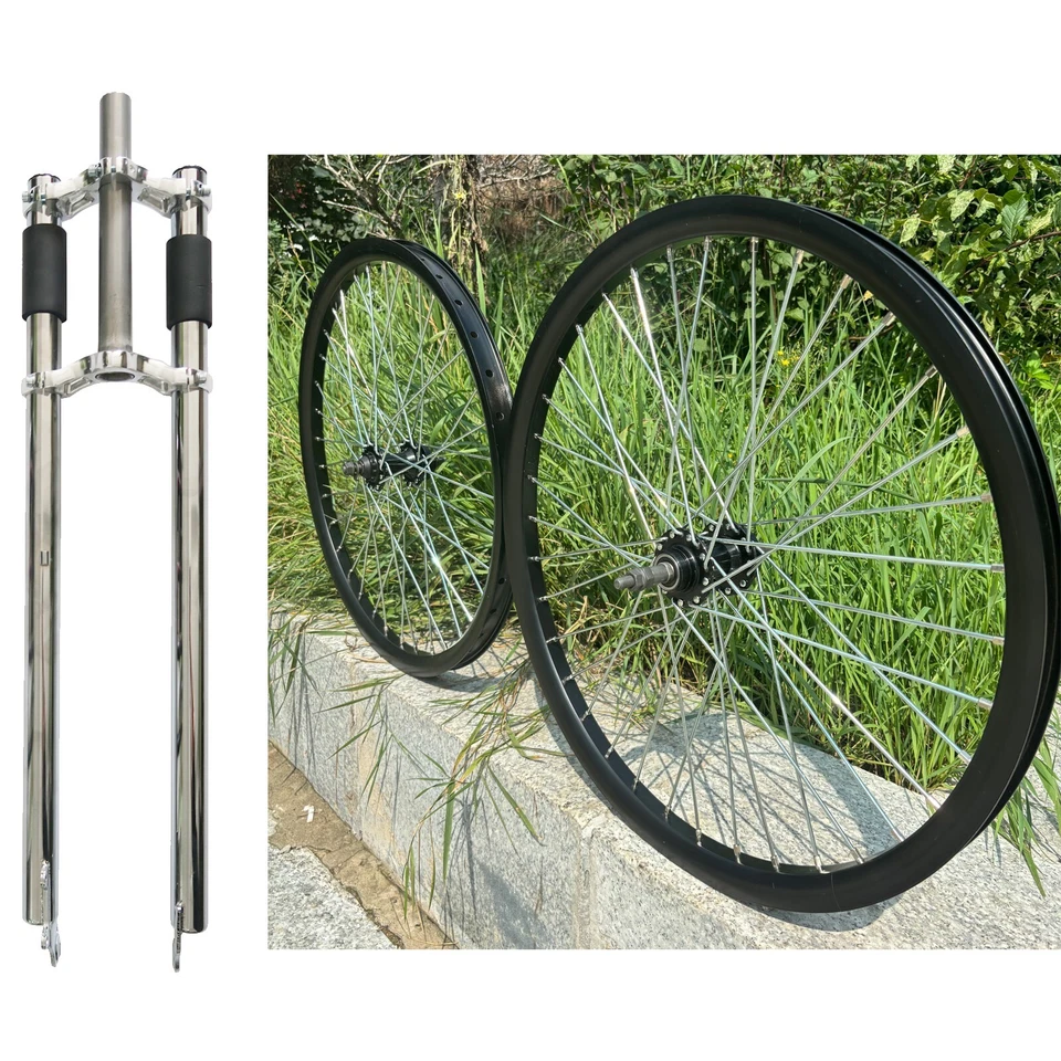DONSP1986 26" Bike Triple tree Fork, 1-1/8" Threadless w/ Mag/ Spoke Wheel Rim - Image 2 of 4