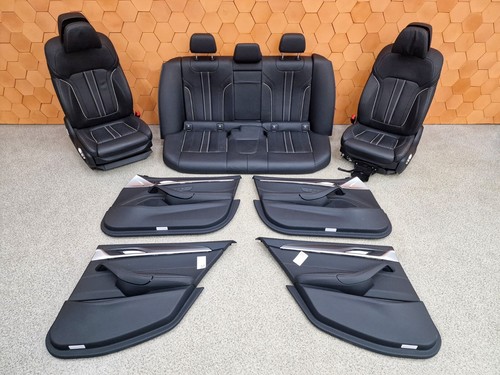 BMW 5 G30 INNENAUSSTATTUNG SITZE KOMFORT TÜRKARTEN LEDER SCHWARZ BEHEIZBAR SE...