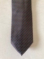 Versa Collezioni Men's Necktie Tie Silk Brown Teal Checkered