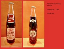 Coca-Cola 10 Oz Bottle - 1986 Banks County Holiday Festival (Make Offer)
