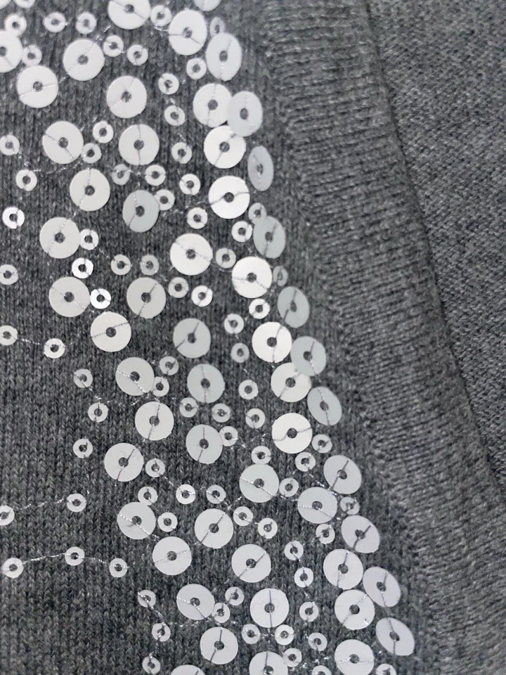 Винтажный Ann Taylor LOFT серый блестками v-образным вырезом кнопка кардиган свитер размер M - Изображение 2 из 4