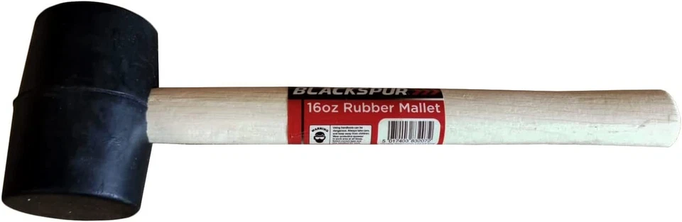 橡胶槌锤 16 盎司工具黑色橡胶头硬木手柄轴 X2 — 第 2/4 张图片