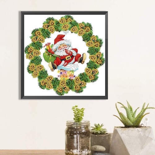Kit de Pintura Diamante Taladro con Forma Especial Parcial Hágalo Usted Mismo 5D Decoración de Navidad 30x30 cm - Imagen 10 de 20
