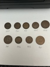 GREAT BRITAIN + Australia - Lot of Twenty (9) Penny + Half Penny Coins 1884-1961