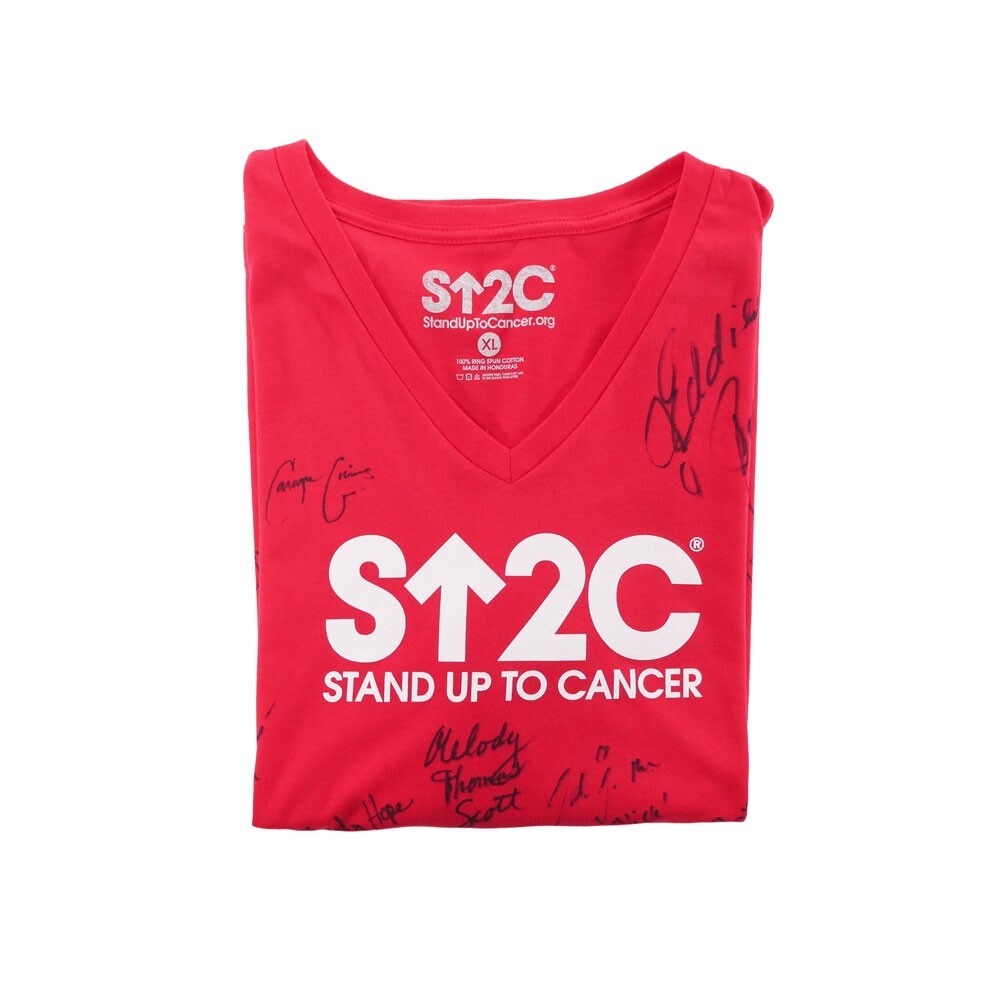 The Young and the Restless Cast Signed Stand Up To Cancer T-Shirt (Red