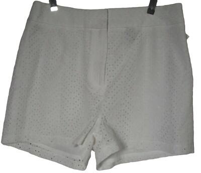 Express Shorts Womens 12 (2.25''inseam)White High Rise Embroidered Eyelet viscose