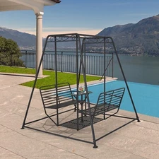 Hanging Chair Frame Swing Stand Bench with Table Max Load 880 LBS for Outdoor