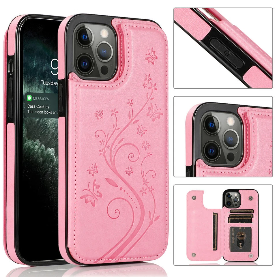 Leather Card Wallet Case For iPhone 15 14 13 12 11 Pro Max 7 8 Plus XS XR Women - Image 3 of 4