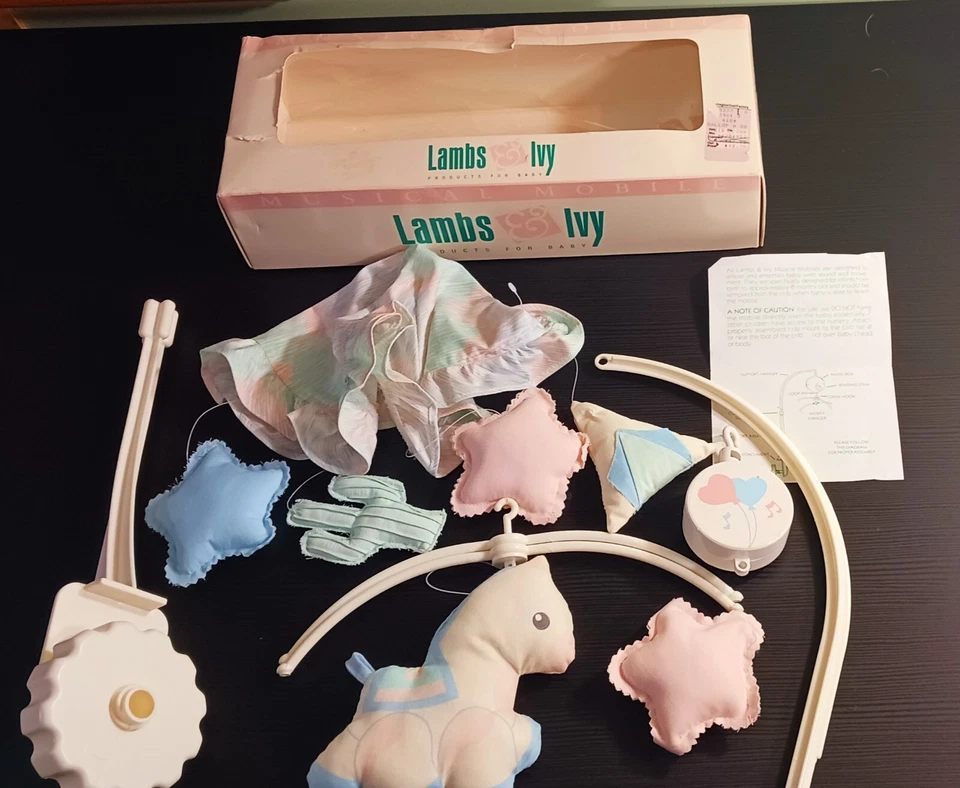 Caja de música de cactus estrellas de caballo móvil musical Gallop n Go Lambs & Ivy 1989 de colección Foto 4 de 4