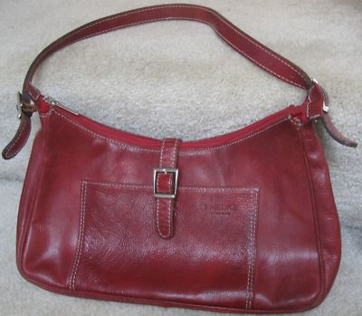 maroon leather purse