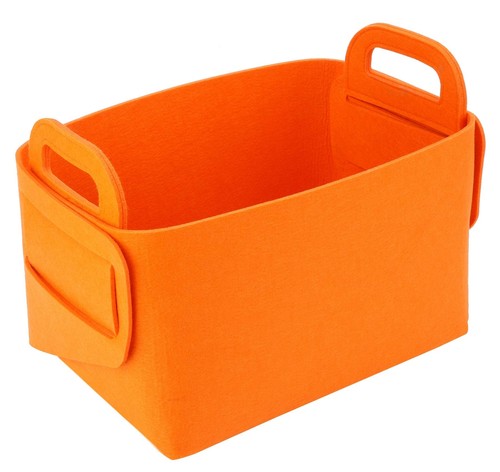 Storage Basket Felt Storage Bin Collapsible & Convenient Box Organizer With Carr