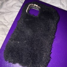 Black Plush Jewelled Hard Case Fitted for Cell Phone