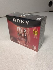 NEW Sony CD-R 80 Min 10 Pack 10CRM80L2 Walkman Slim Jewel Cases