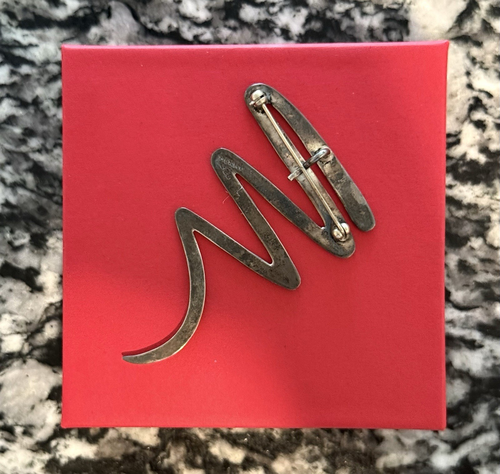 SOLID .925 STERLING SILVER PIN/PENDENT - ZIG ZAG … - image 3