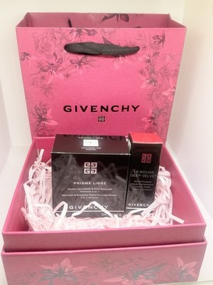 Givenchy Prisme Libre Face Powder + Le Rouge Deep Velvet New.  FREE gift box. 