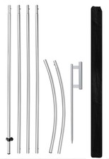 Feather Flag Pole Kit Fits 13.5FT Swooper Flags, 18FT Tall Aluminum Flagpole ...