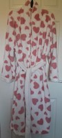 Long ,extra soft ,hearts detail dressing gown
