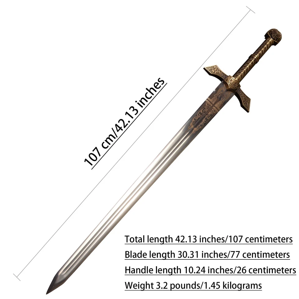 42in Large sword of the Lost Kingdom Knight/Sharp/Stainless steel/Leather sheath - Image 2 of 4
