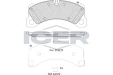 Bremsbelagsatz Vorne Brembo-System für Porsche Cayenne 92A ab 10->